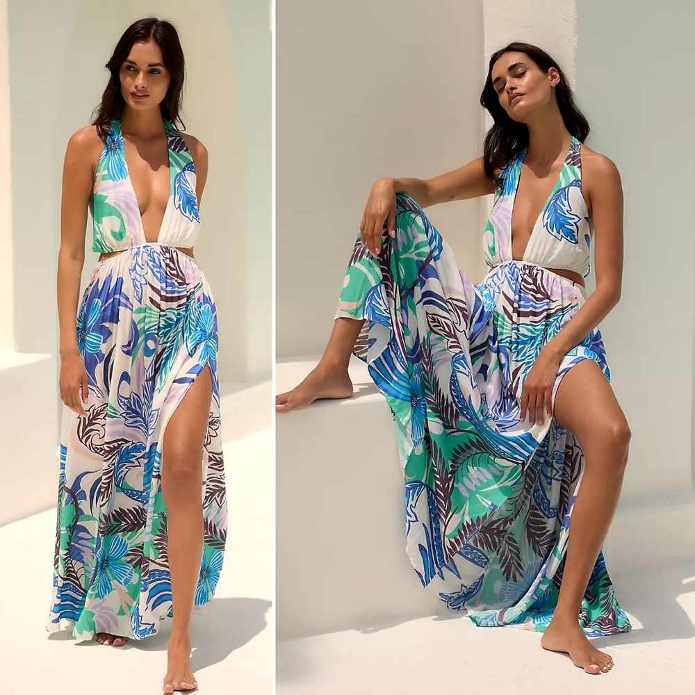 ANTHROPOLOGIE, Plunge Cutout Maxi Dress